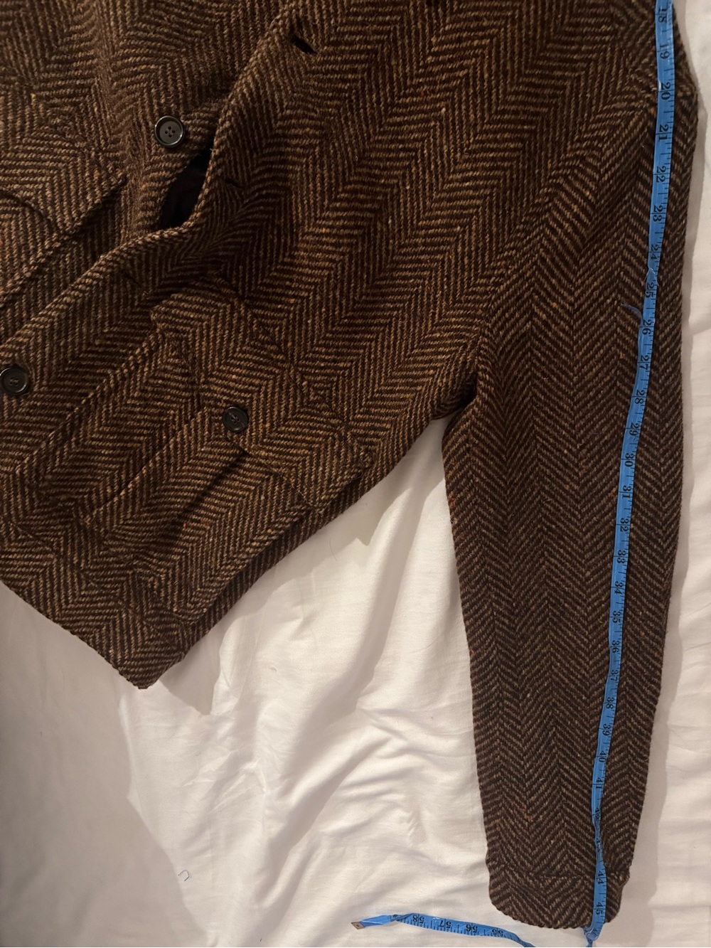 Billy Reid Dark Brown Herringbone Jacket Made in Italy - Picture 11 of 11